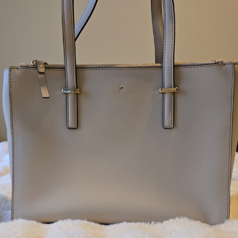 Kate Spade Light Gray Leather Tote